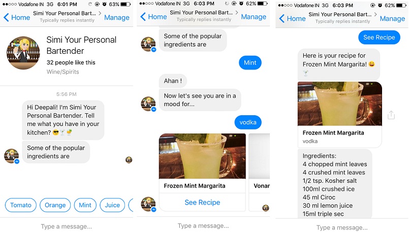 Simi Bartender is a chatbot that helps you with cocktail recipes; here’s how it works